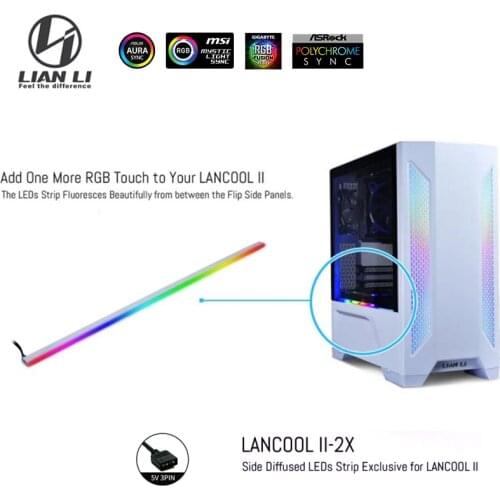 LIANLI LED RGB Stripe For LANCOOL II Case, Flip Side Panel Lighting 395mm 37 Leds ,lancool-ii-2x