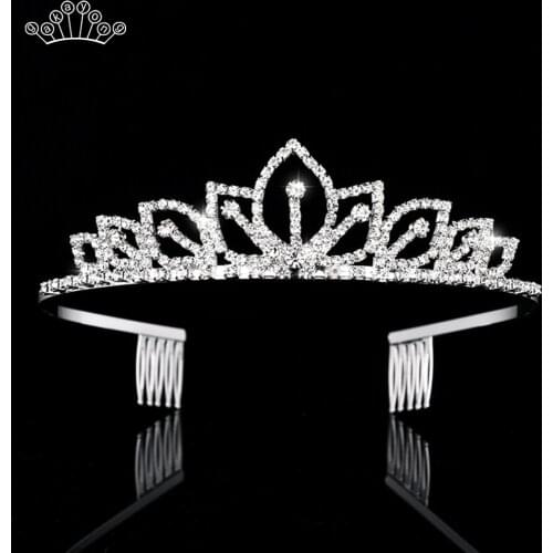 Princess Rhinestone Tiaras and Crowns Headband for Kid Girls Love Bridal Prom Crown Wedding Party Hair Jewelry