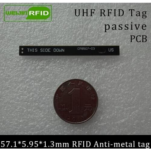 UHF RFID anti-metal tag 915mhz 868mhz Alien Higgs3 57.1*5.95*1.3mm EPC Gen2 18000-6C durable paint smart card passive RFID tags