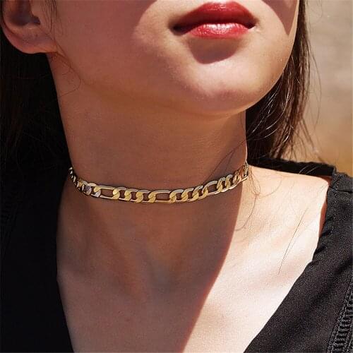 YC-UPGO Geometric Female Chain Pendant Necklaces For Women Vintage Fashion Gold Silver Color Simple Horse Chains Necklace Jewelr