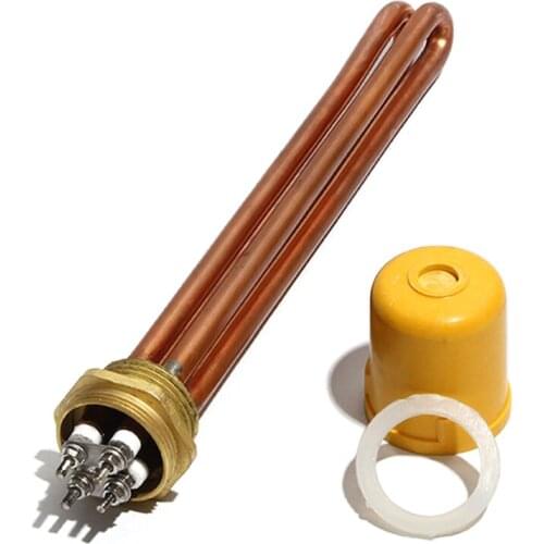 1 Inch/DN25 Double U Immersion Water Heater Part 220V 3KW/6KW/9KW/12KW Copper Tube and Thread Electric Heating Element