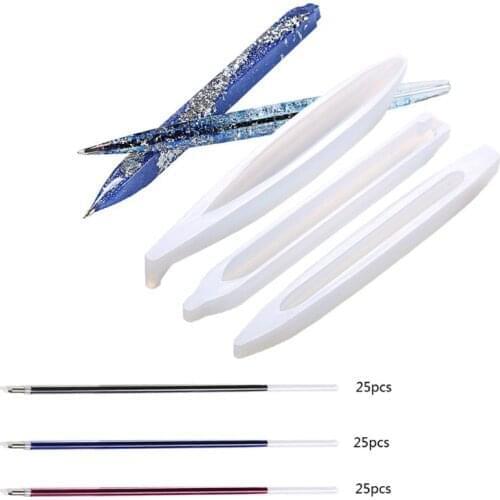 1set Ballpoint Pen UV Epoxy Resin Casting Mold Penholder Silicone Mold DIY Art Craft