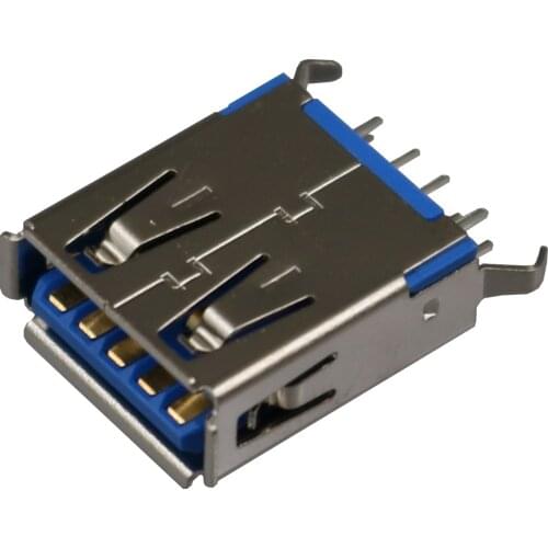 10Pcs USB 3.0 Type A Female 9Pin 2 DIP Legs Socket PCB Solder Jack Connector