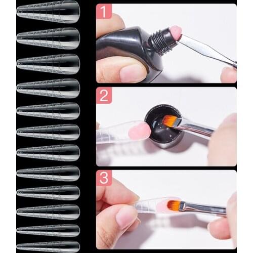 MEET ACROSS 120Pcs Quick Building Mold Tips For Nail Extension Gel Nail Dual Forms Finger Extension Nail Art Tools