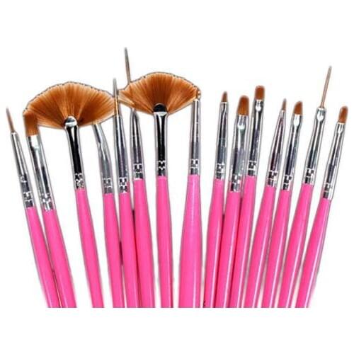 15 Pcs Set Pink Nail Art Paint Dot Draw Pens Brushes for UV Gel DIY Decoration Tool Manicure Pen Tool Nail Art easy to use