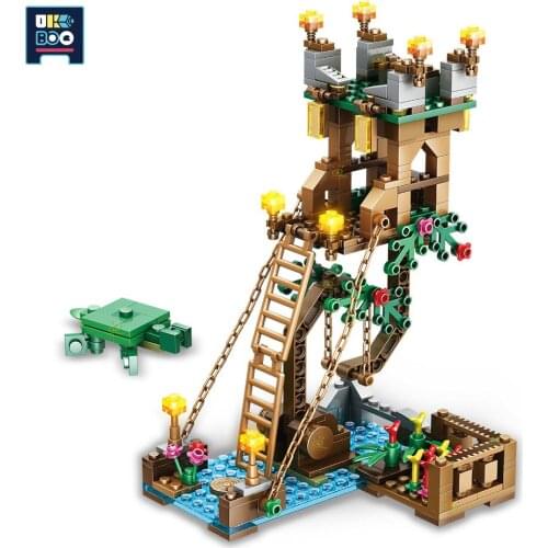 UKBOO 329PCS City Tree House Floating fortress Model Building Blocks DIY Balanced antigravity Bricks Toys For Children