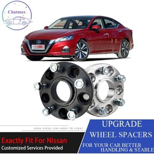 For Nissan Series 5X114.3 66.1CB 25mm Thick Hubcenteric Black/White Color Wheel Spacer Adapters