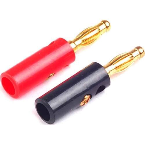 4PCS/LOT 4mm Gold Plated High Quality Speaker Banana Connector Horn Speakers Banana Plug