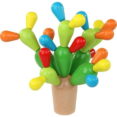 Cactus Equilibrium Game Balancing Cactus Wooden Toy Detachable Building Blocks TUE88