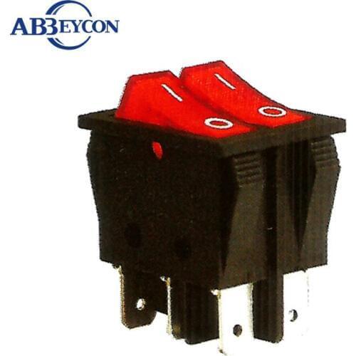 RS366 KCD2-2101N-2 double button 220V 250V 10A on-off light/lamp illumination 150v mini electrical rocker switch