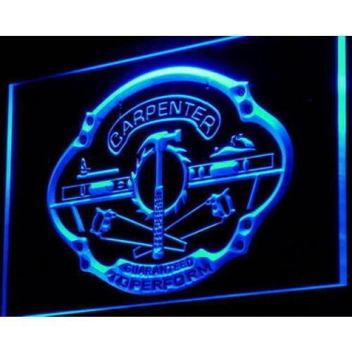 I946 Carpenter Guaranteed Saw Hammer Tools Light Signs On/Off Swtich 20+ Colors 5 Sizes