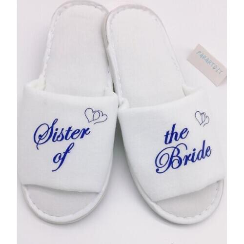 Personalize wedding bridesmaid bride spa slippers Matron of honor Flower Girl night Bachelorette party favors companygifts