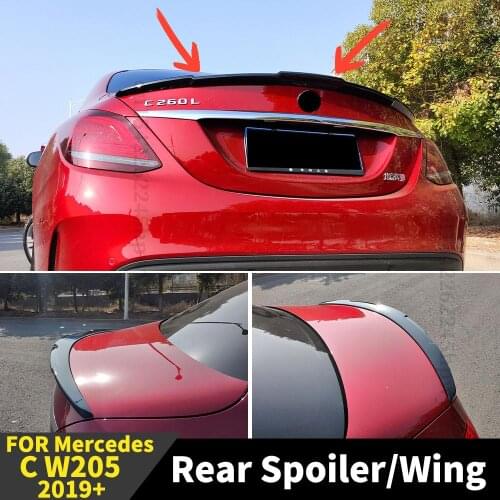 Racing Sport Boot Lip Roof Rear Spoiler Wing Trunk Spoiler Racing Sport Boot Lip For Mercedes Benz C W205 2019 2020 2021 2019