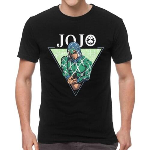 Jojo Bizarre Adventure T Shirt Mens 100% Cotton Printed T-shirt Funny Tshirt Short Sleeve Guido Mista Tees Tops