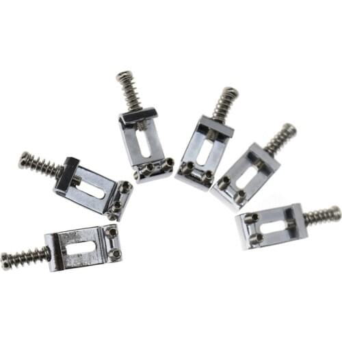 Set of 6 Replacement Chrome Tremolo Bridge Saddles For Fender Electric Guitar