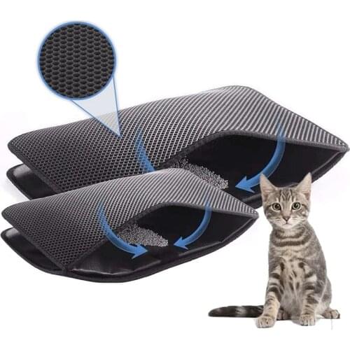 Cat Litter Mat Pet Pads Litter Box Trapping Mat EVA Double Layer Litter Cat Bed Cushion Pet Accessories Cats House Mat Clean Pad