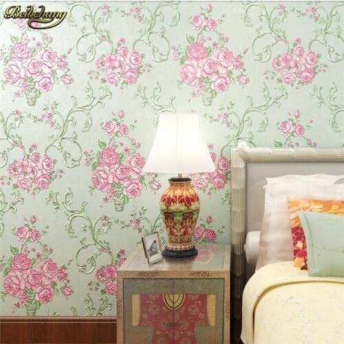 Beibehang Retro Nonwovens Wallpaper Relief 3D 3D Pastoral Bedroom Living Room TV Wall paper papel de parede
