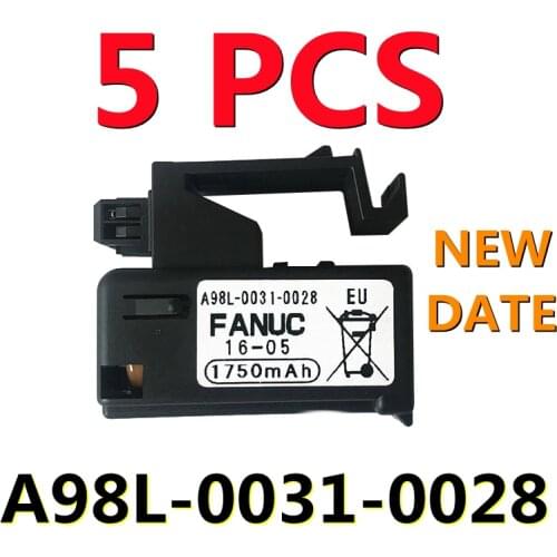 NEW DATE) 5PCS Original New A98L-0031-0028 3V 1750mAh FANUC Battery