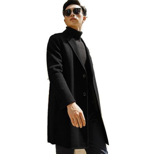 New Style Handmade Seamless Trench Coat Wool Long High-End Double-Sided Cashmere Coat Male Double-Sided Coat Male