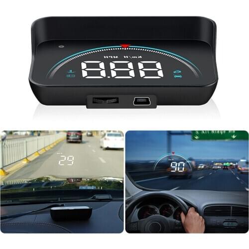 New M8 Head-Up Display LED Display HUD OBD II Car Speed Alarm Car Electronics Projector Speedometer Windshield 2019