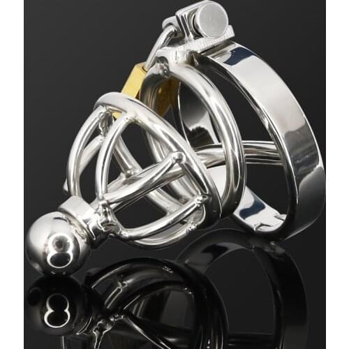 Stainless Steel Chastity Cage Cock Cage Urethral Catheter Lock Ring Penis Sleeve Delay Ejaculation BDSM Sex Toys For Men