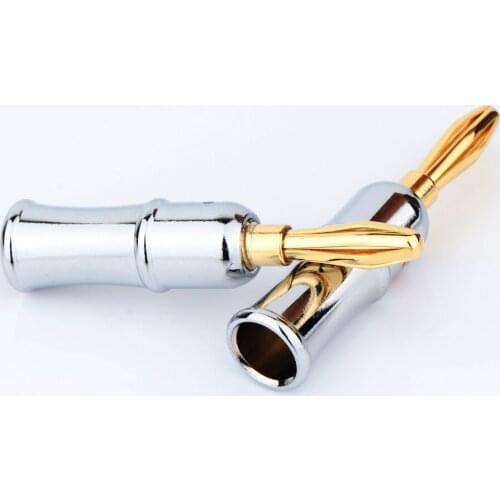 Preffair High Quality BA1462 24K Gold Plated Banana Plug Connector For Audio Speaker Cable 4pieces Per Lot