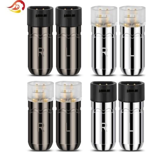 QYFANG Aluminum Alloy Plug Audio Jack Earphone 2 Pin Stereo Wire Connector Metal Adapter For IE8 IE80 IE81 Series HiFi Headphone