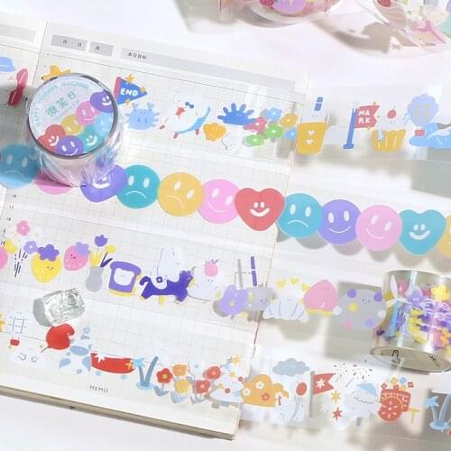 Happy Vending Machine Series Masking Pet Tape Cute Daily Scrapbooking Washi Decorative Tape