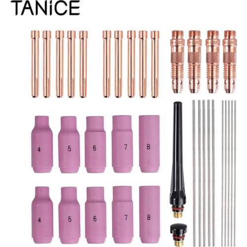 TANiCE 36Pcs Welding Wp-Torch Accessories Wear Parts Set For Welding Machine Welding Wp 26 For WP Hose Packages 17/18/26/27