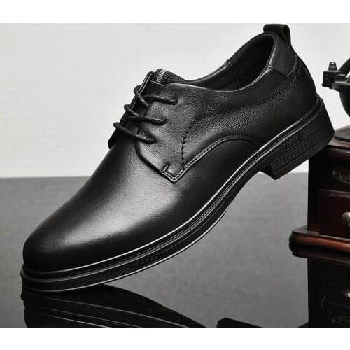 Black Shoes Business Genuine Men Leather Men Shoes Luxury Brand Mens Wedding Lacing Formal Shoe Man Wedding Party Dress Shoes