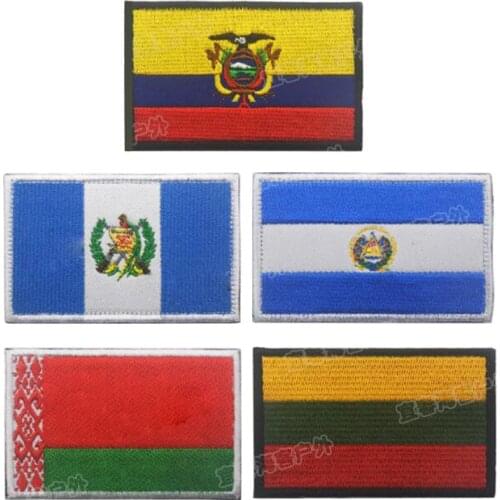 Clothes Backpack Embroidery Badge European Flag Sticker Arms Ecuador Guatemala Salvador Cloth Personality Designer Hook Ring
