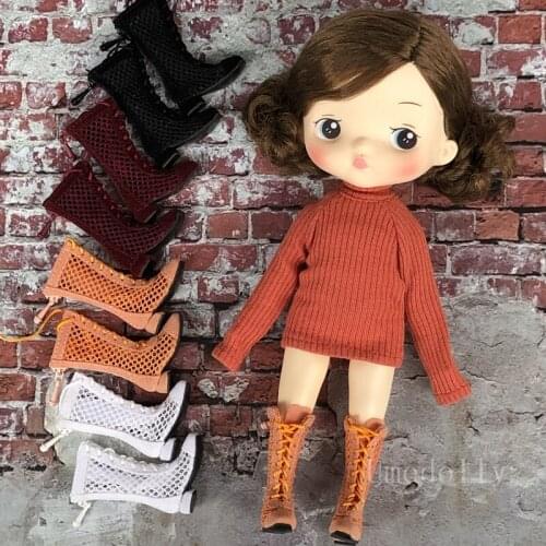 1 Pair New Fashion Hollowed-Out Doll Ankle Boots for Blyth, Azone, Momoko, Holala Doll Shoes Accessories