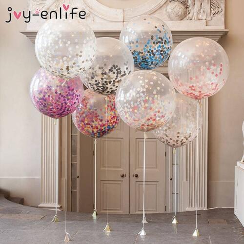 10pcs 12" Confetti Balloons Clear Ballons Party Wedding Party Decoration Kid Children Birthday Party Supplies Air Ballon Toys