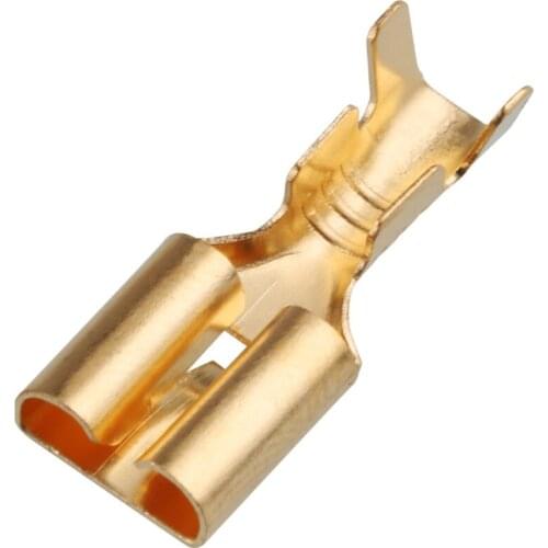 100pcs 6.3 flatbed harnessed horn car horn terminal copper
