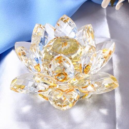 2 Pieces Multi-Color Elegant Lotus Crystal Ornaments Durable