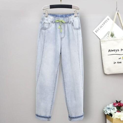 2021 5XL High Waist Jeans Women Vintage Plus Size Jeans Femme Harem Pants Loose Boyfriend Denim Jeans Streetwear Trousers Women