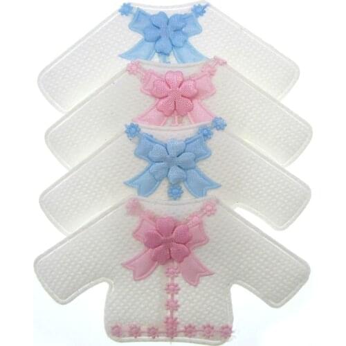 24pcs Handmade Fabric Baby Cardigan Applique Baby Shower Baptism Gender Reveal Party Decoration 4.2 x 7.8cm