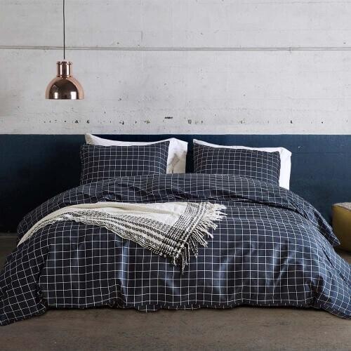 Navy Blue Striped duvet cover set US King/Queen/Twin size 3pcs/set bedding with pillowcases polyester duvet quilt covers edredon