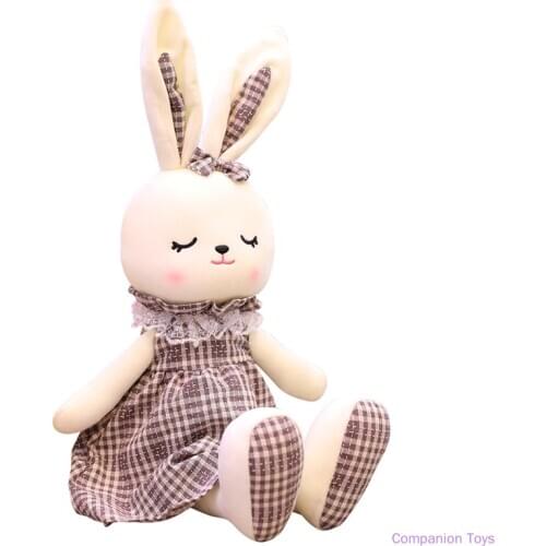 45cm/70cm/90CM Cute Plush Toy Rabbit in Kirt Doll Soft Kawaii Stuffed Pillow Bunny Christmas or Birthday Gifts for Children