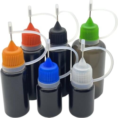 50pcs Black 10ML 30ML PE E Liquid Bottle Easy to Squeeze Plastic Dropper Bottles With Needle Caps Needle Bottles Free Shipping