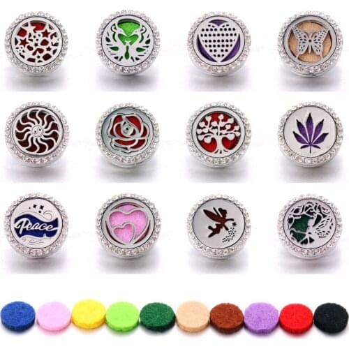 Aromatherapy 18mm Snap Buttons Perfume Locket Stainless Steel Essential Oil Diffuser Tree Of Life Snap Button Bracelet Jewelry