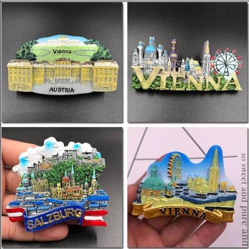 Austria Vienna tourist souvenir refrigerator sticker kitchen decoration 3d magnetic refrigerator sticker fridge magnets gifts
