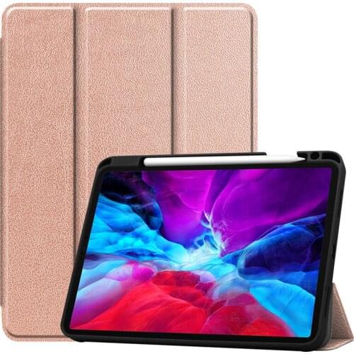 Case For iPad Pro 12.9 inch 2020 Case With Pencil Holder Stand Folding Leather Cover For iPad Pro 2020 12.9 Case Auto Sleep/Wake