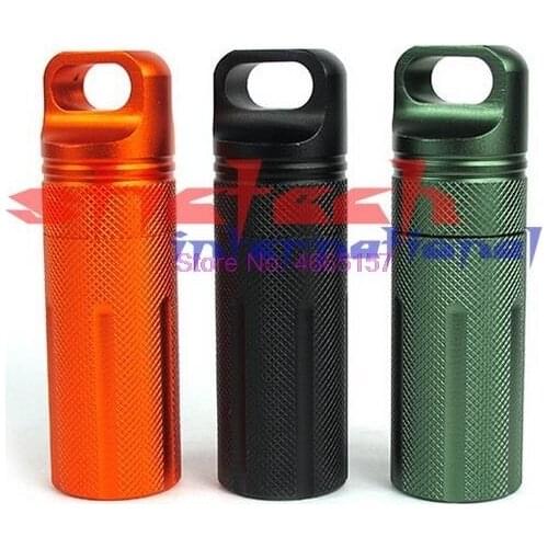 By dhl or ems 200pcs Hot Sale Portable Survival EDC Waterproof Capsule Seal Bottle Case Container Holder Tool