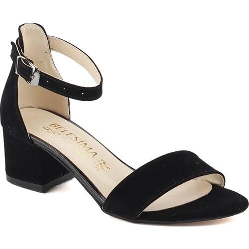 Black Lady Suede Sandals Shoes