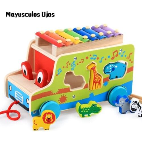 Early Childhood Children Cognitive Shape Pairing Knock On The Piano Drag Animal Concert Educational Toys