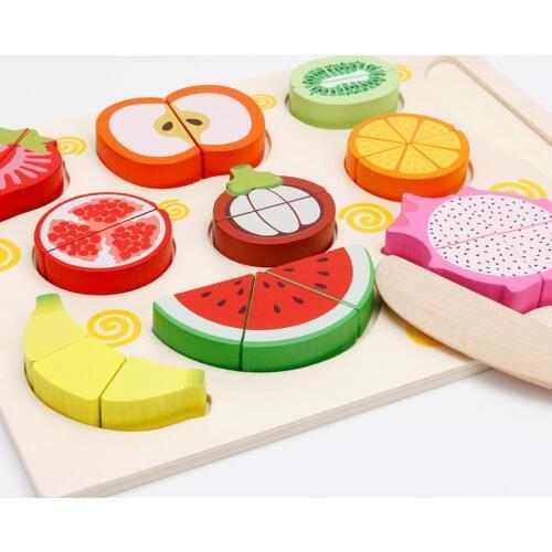 Children Pretned Cut Vegetable Fruit Pretend Play Magnetic Wooden Toy Child Play Educational Toys For Baby Birthday Gift M65
