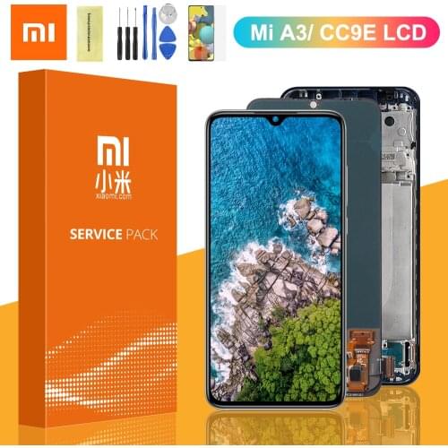 100% Original 6.09'' Display For Xiaomi Mi A3 Mia3 LCD Display Touch Screen Digitizer Assembly With Frame For Xiaomi Mi CC9E LCD