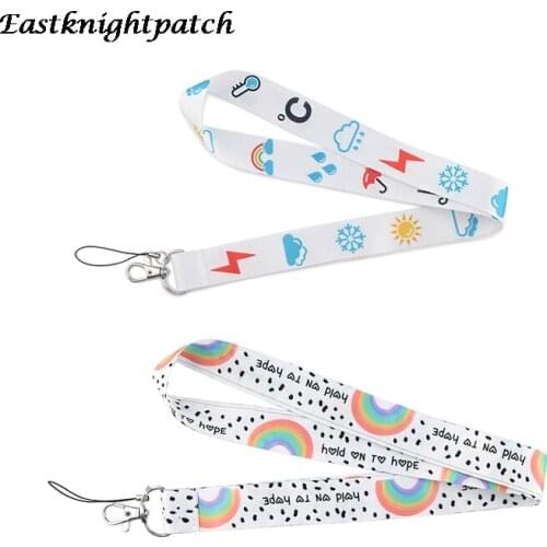 E2298 Cartoon Cute Weather Pattern Neck Strap Cell Phone Lanyard For Keys ID Card Cute Necklace Keycord Lanyard