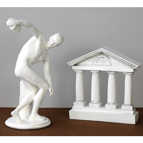 EUROPEAN DISCUS SPORTS SCULPTURE HOME ARTWORK DECORATION ABSTRACT FIGURES STATUE CREATIVE MODEL ORNAMENTS FIGURINES FURNISHINGS